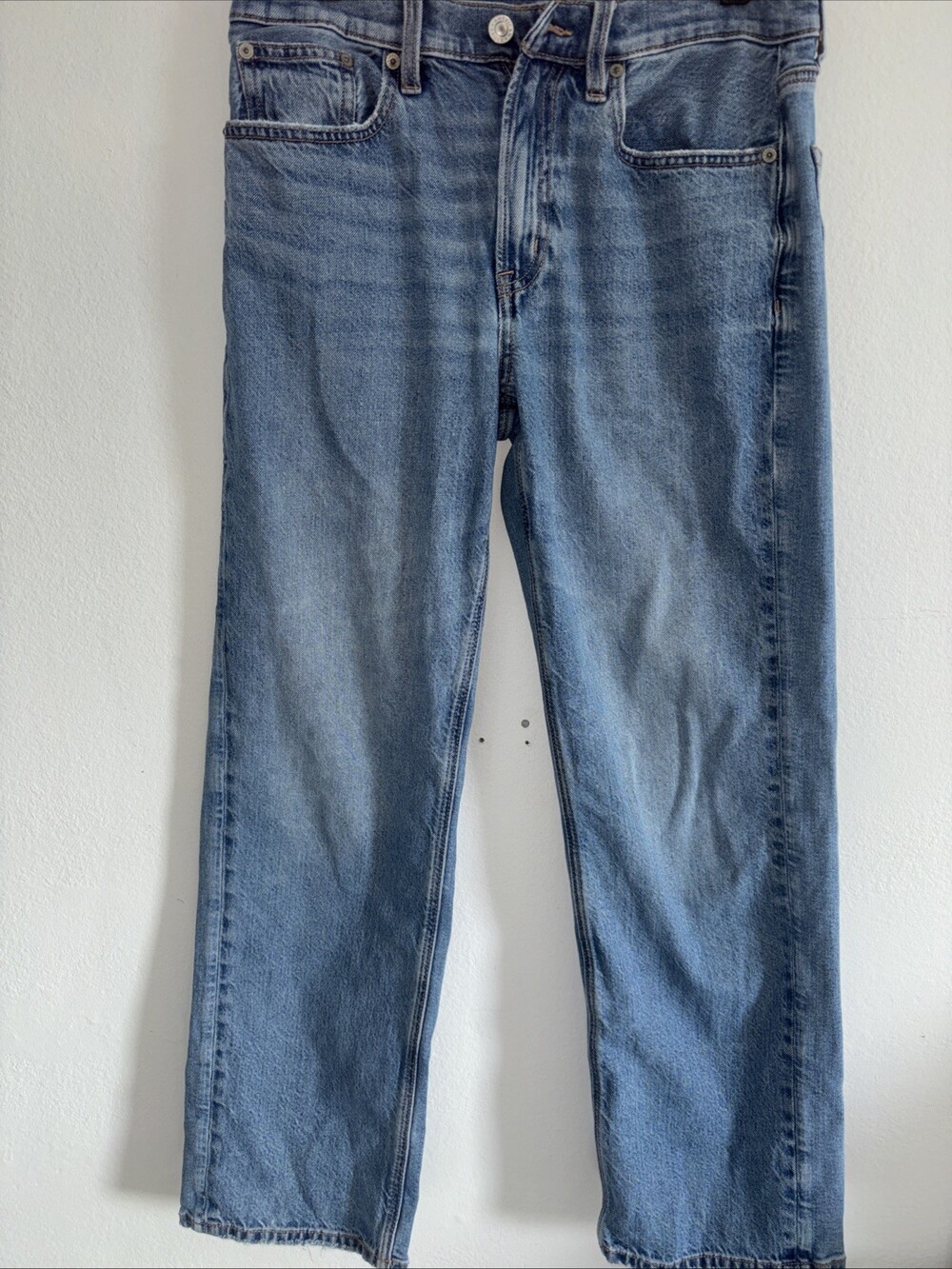 American Eagle Strigid Jeans Women Cotton Baggy Straight Low Rise Size 4